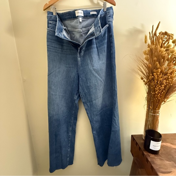 Frame Le Palazzo Blue Flare Jeans - Picture 1 of 6